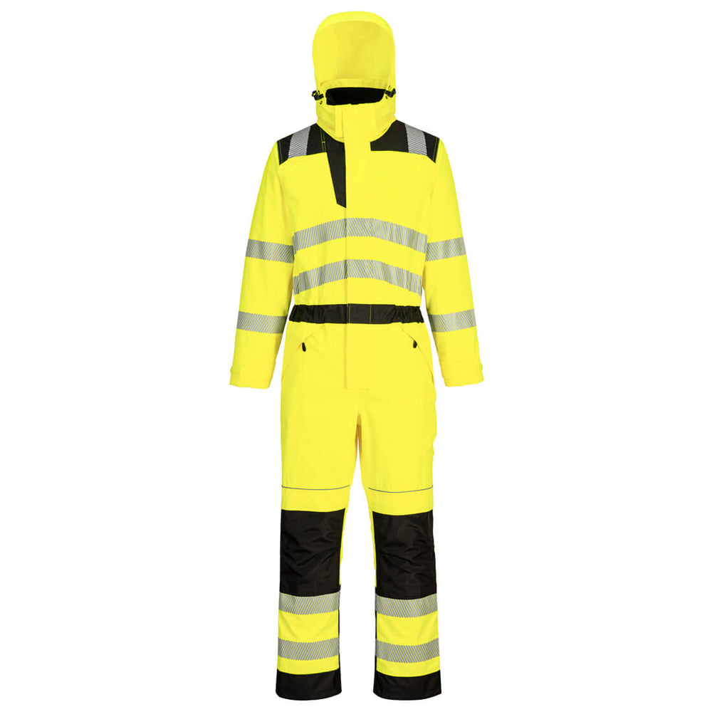 PW3  Salopetă de ploaie Hi-Vis - Galben/Negru