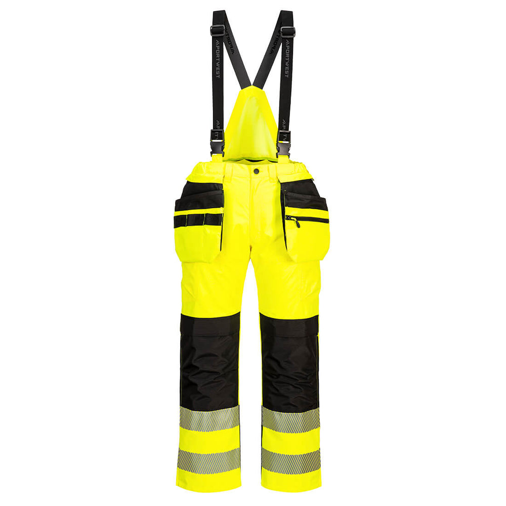 PW3  Salopetă de ploaie Hi-Vis - Galben/Negru