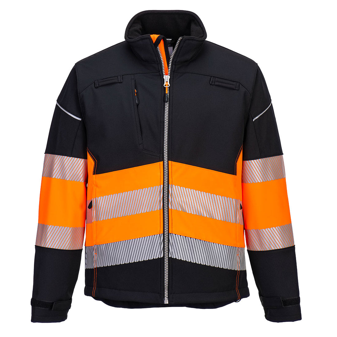 PW3 Jachetă Softshell Hi-Vis Clasa 1 - Negru/Portocaliu