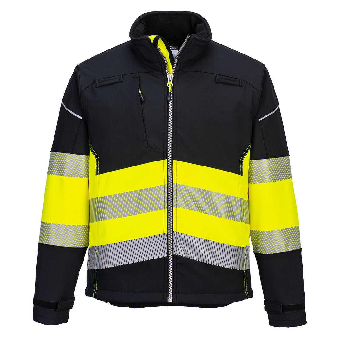 PW3 Jachetă Softshell Hi-Vis Clasa 1 - Negru/Galben