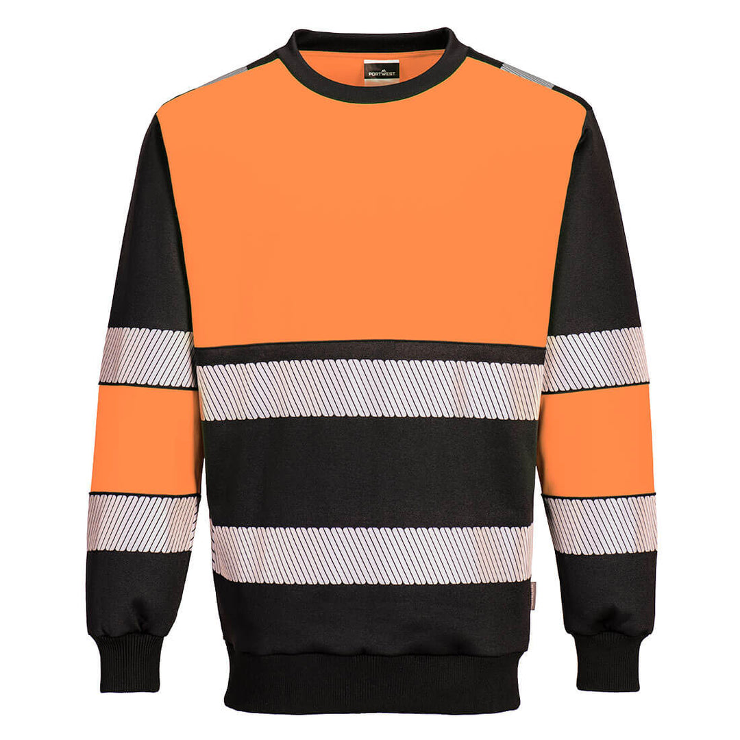 PW3 H-Vis Class 1 Sweatshirt - Portocaliu/Negru