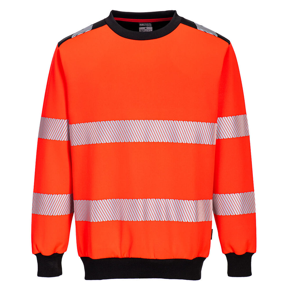 Hanorac cu guler  PW3 Hi-Vis - Rosu/Negru