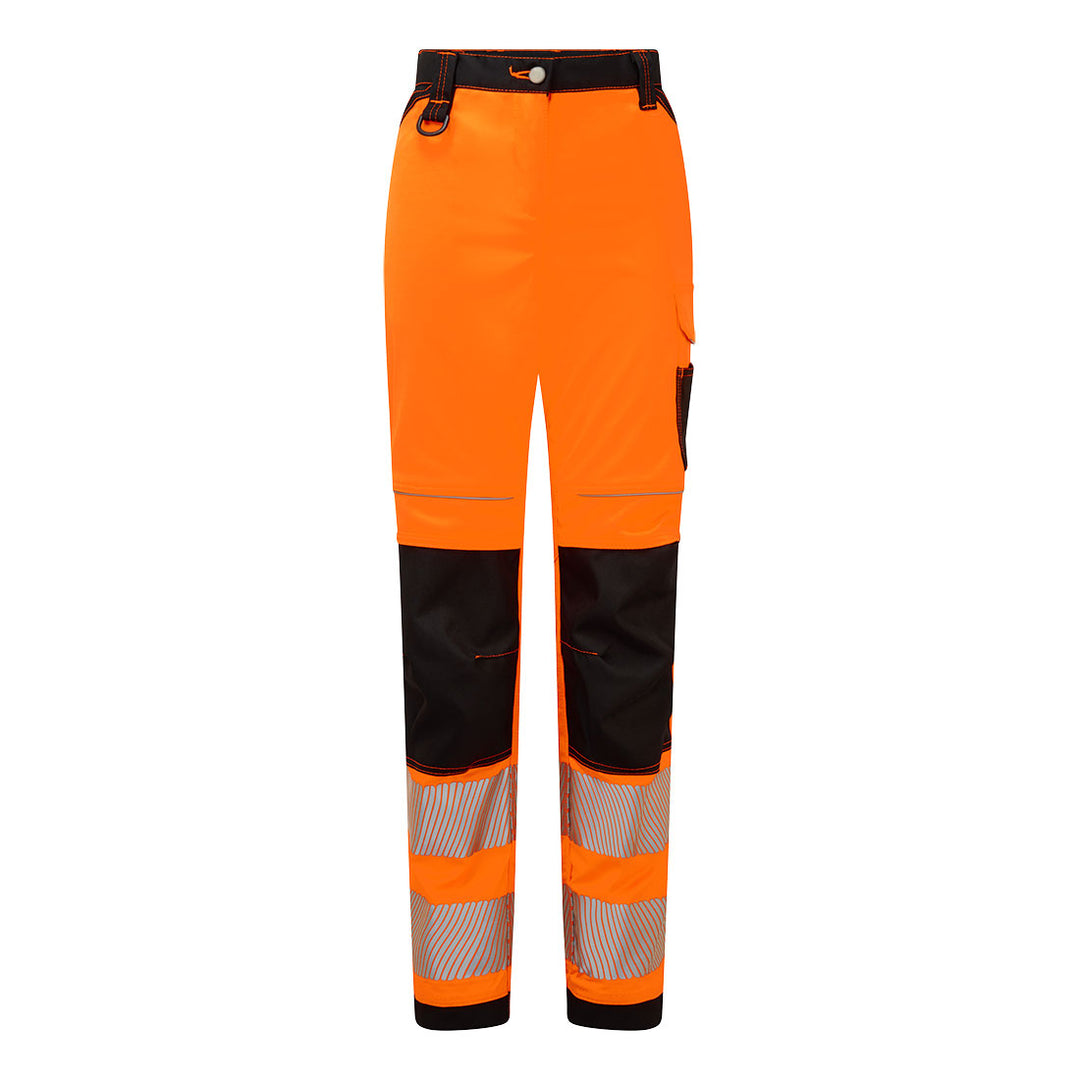 PW3 Pantaloni de lucru pentru femei Hi-Vis Stretch pentru femei - Portocaliu/Negru