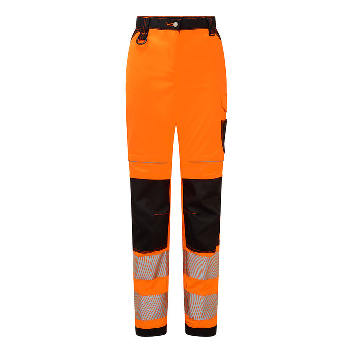 PW3 Pantaloni de lucru pentru femei Hi-Vis Stretch pentru femei - Portocaliu/Negru