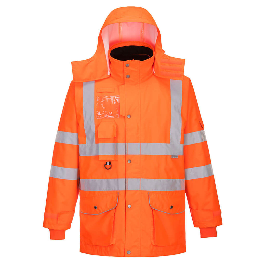 Jachetă de trafic în respirabilă Hi-Vis 7-in-1 - Portocaliu
