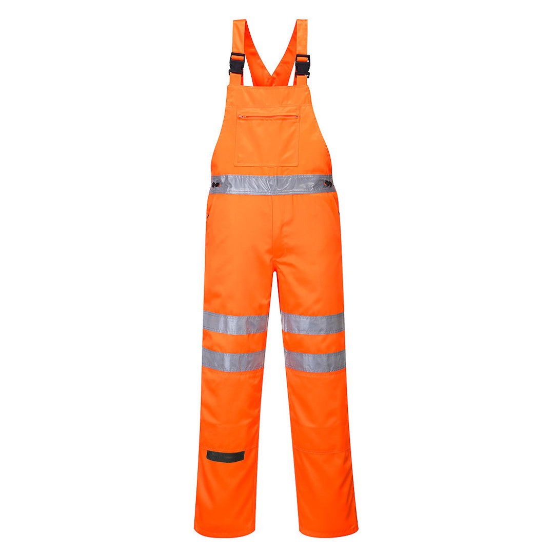 Pantaloni pieptar de serviciu Hi-Vis Poli-bumbac - Portocaliu