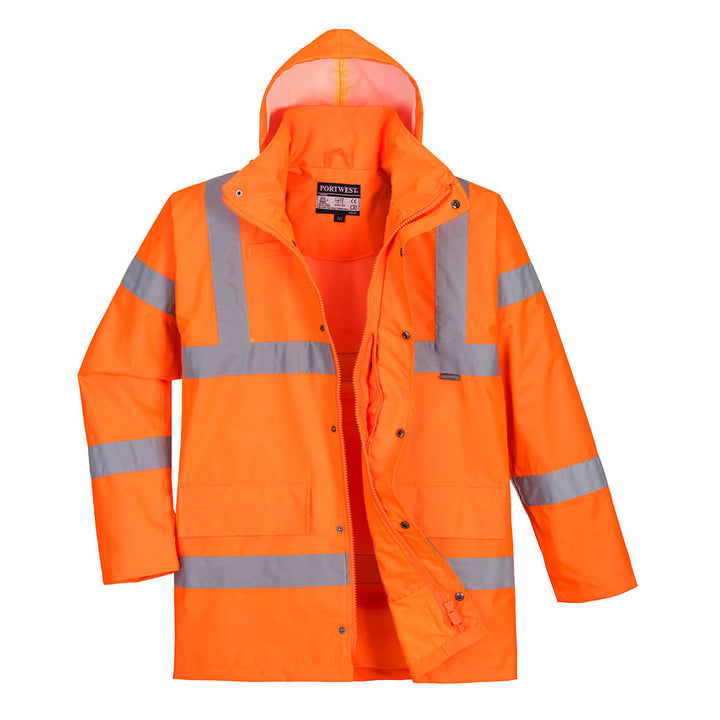 Jachetă de ploaie respirabilă Hi-Vis pentru trafic - Portocaliu