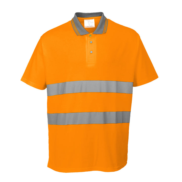 Tricou polo din bumbac Hi-Vis Comfort S/S - Portocaliu