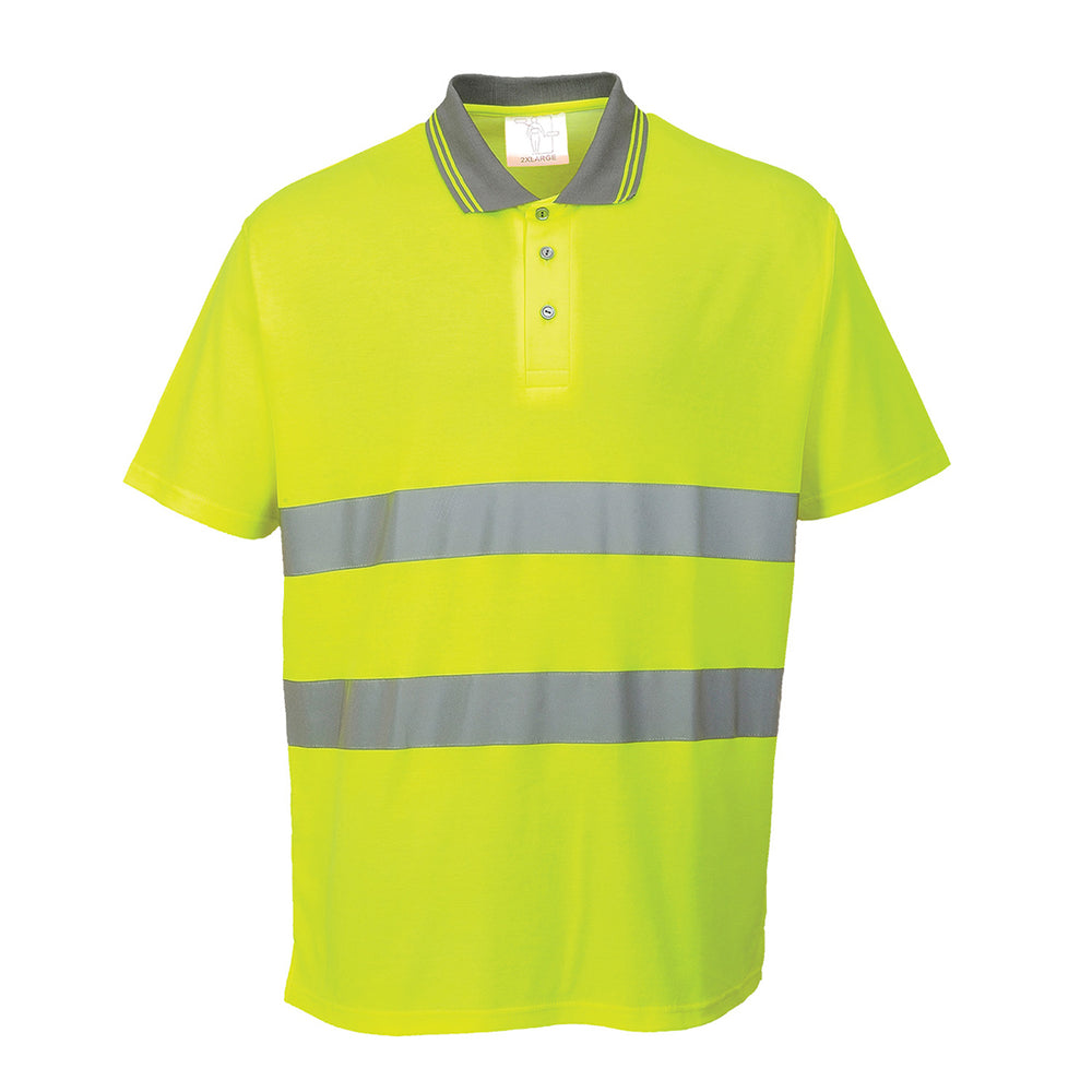Tricou polo din bumbac Hi-Vis Comfort S/S - Galben
