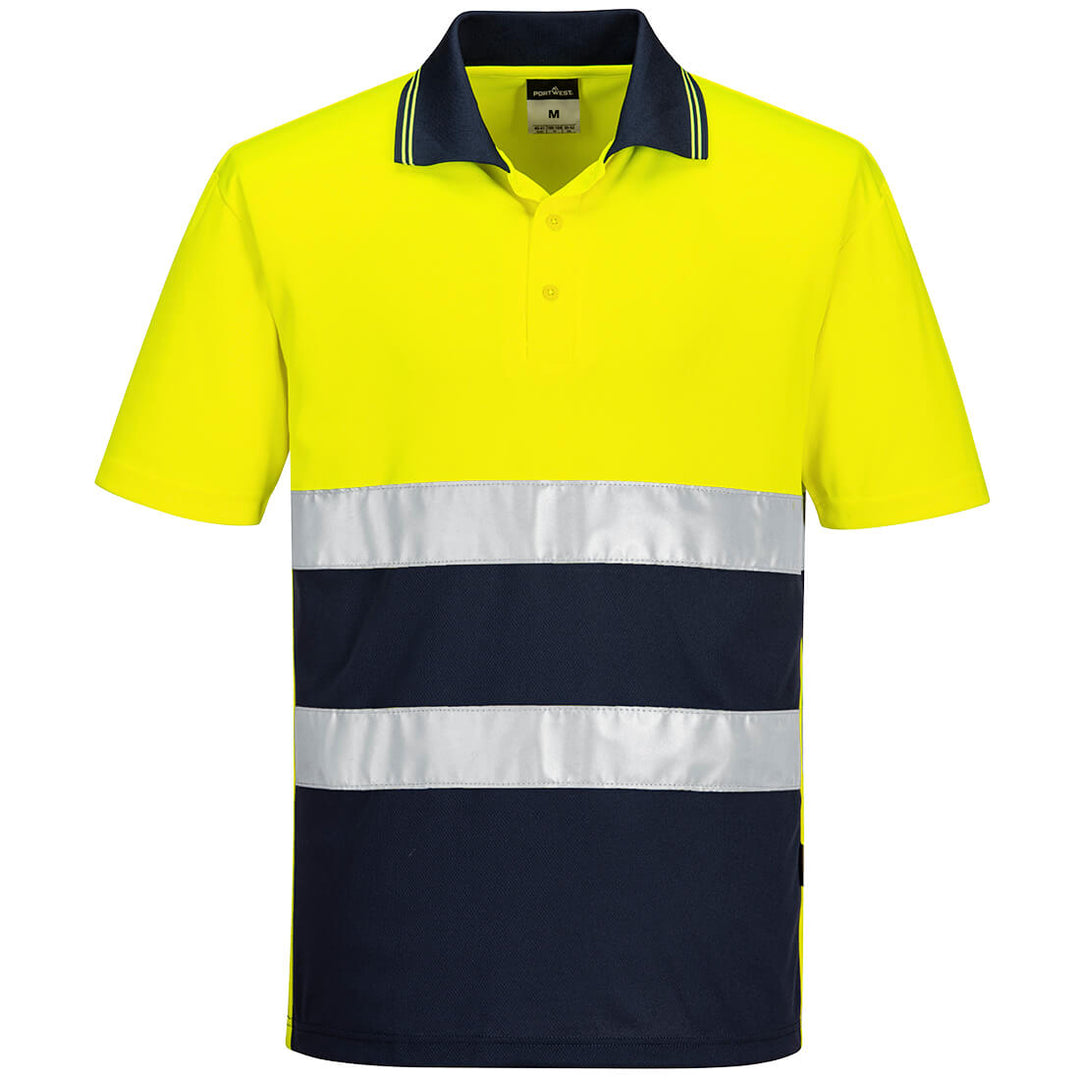 Tricou Polo Hi-Vis Lightweight Contrast S/S - Galben/Navy