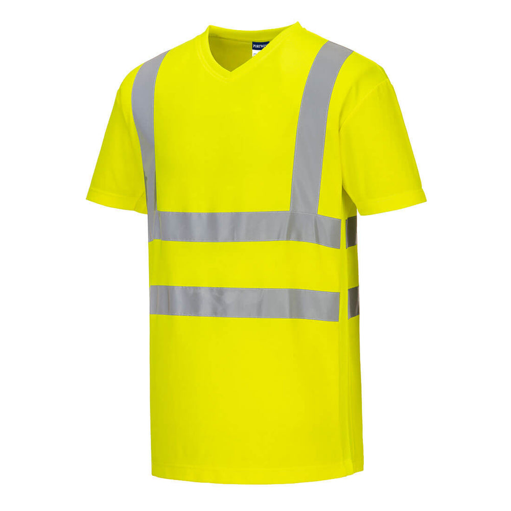 Tricou cu anchior cu inserții de plasa - Galben