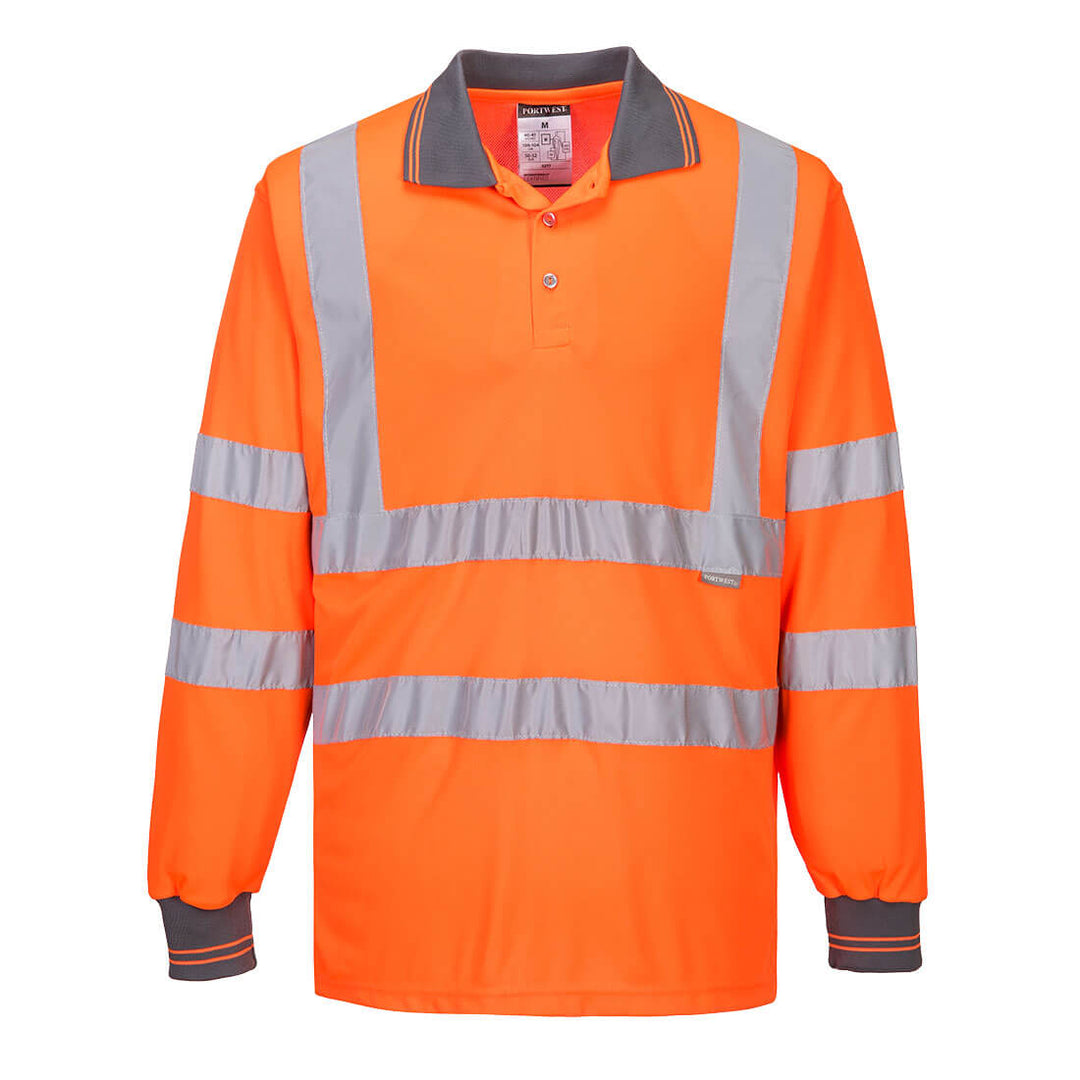 Tricou Polo HiVis cu maneci lungi - Portocaliu