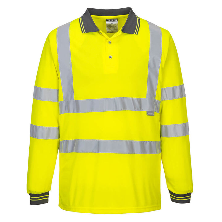 Tricou Polo HiVis cu maneci lungi - Galben