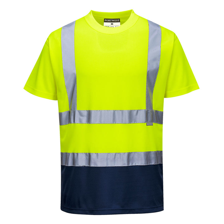 Tricou in Doua Nuante - Galben/Navy