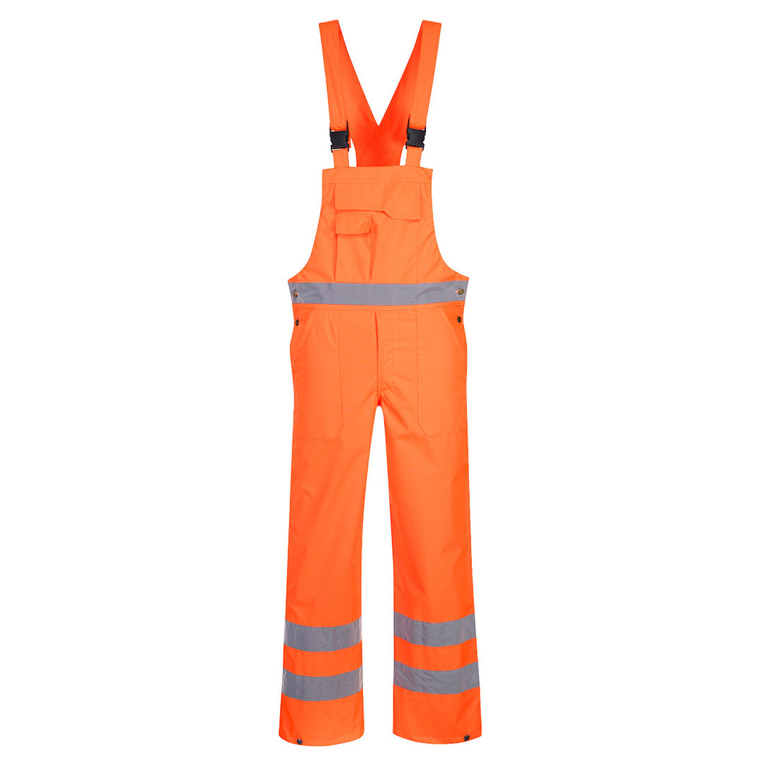 Pantaloni cu pieptar Hi-Vis- necaptusiti - Portocaliu