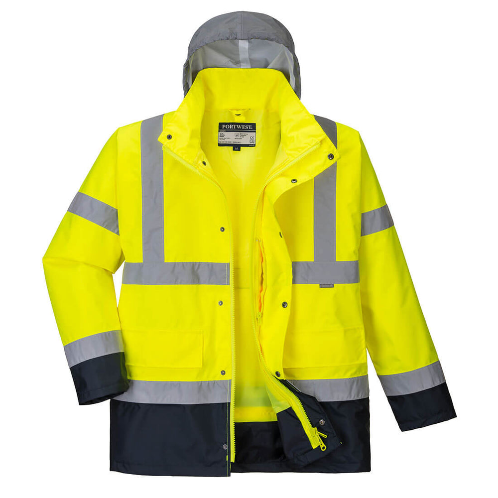 Jacheta Hi-Vis 4-in-1 Contrast Traffic - Galben/Navy