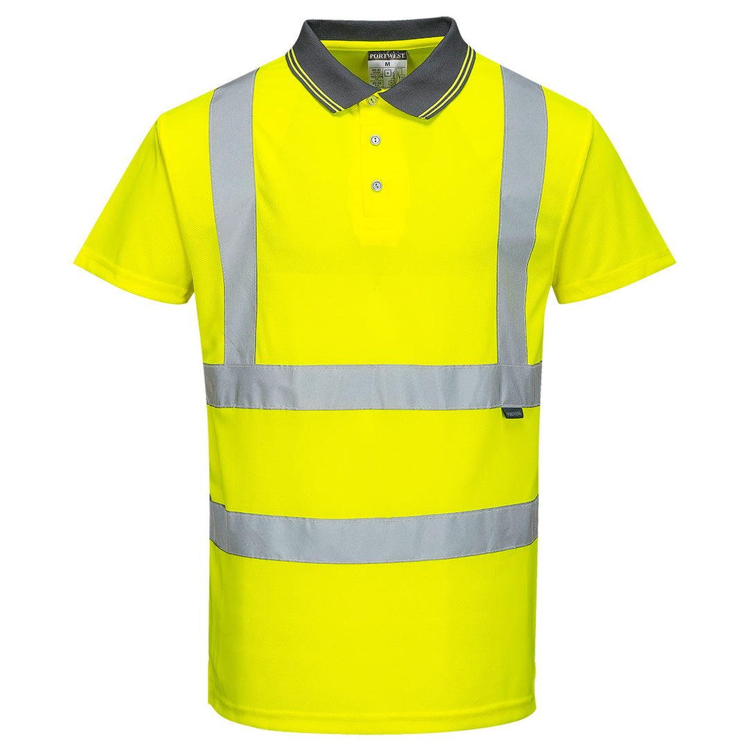 Tricou Polo Hi-Vis cu Maneci Scurte - Galben