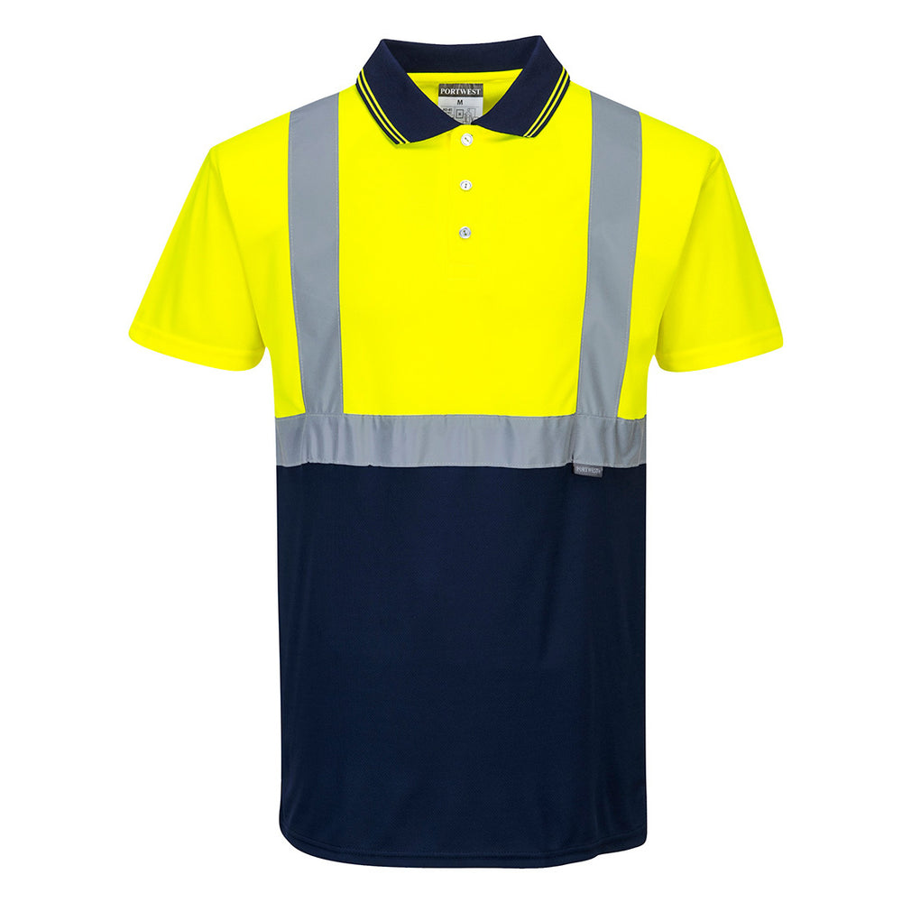 Tricou Polo Doua tonuri. - Galben/Navy