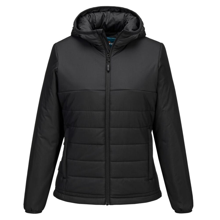 Women's Hooded Baffle Jacket - Negru