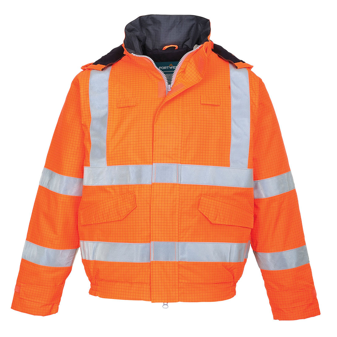 Jacheta de ploaie HiVis Bizflame, Antistatica, Ignifuga - Portocaliu