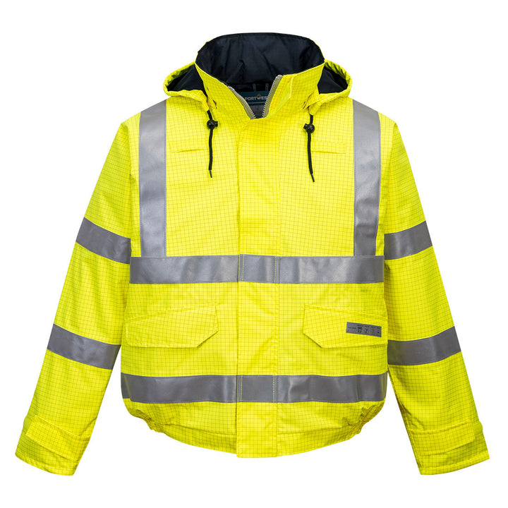 Jacheta de ploaie HiVis Bizflame, Antistatica, Ignifuga - Galben