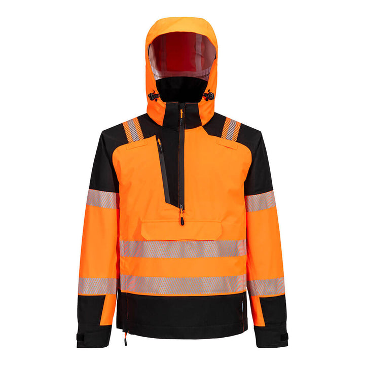 PW3 Jachetă de ploaie cu glugă Hi-Vis (3L) - Portocaliu/Negru