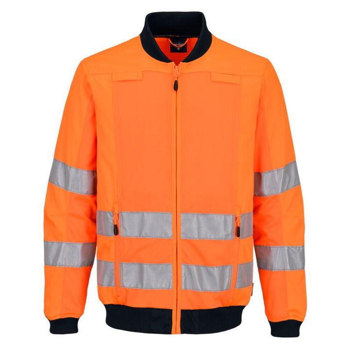 Hi-Vis Work Mesh Panel Jacket - Portocaliu/Navy