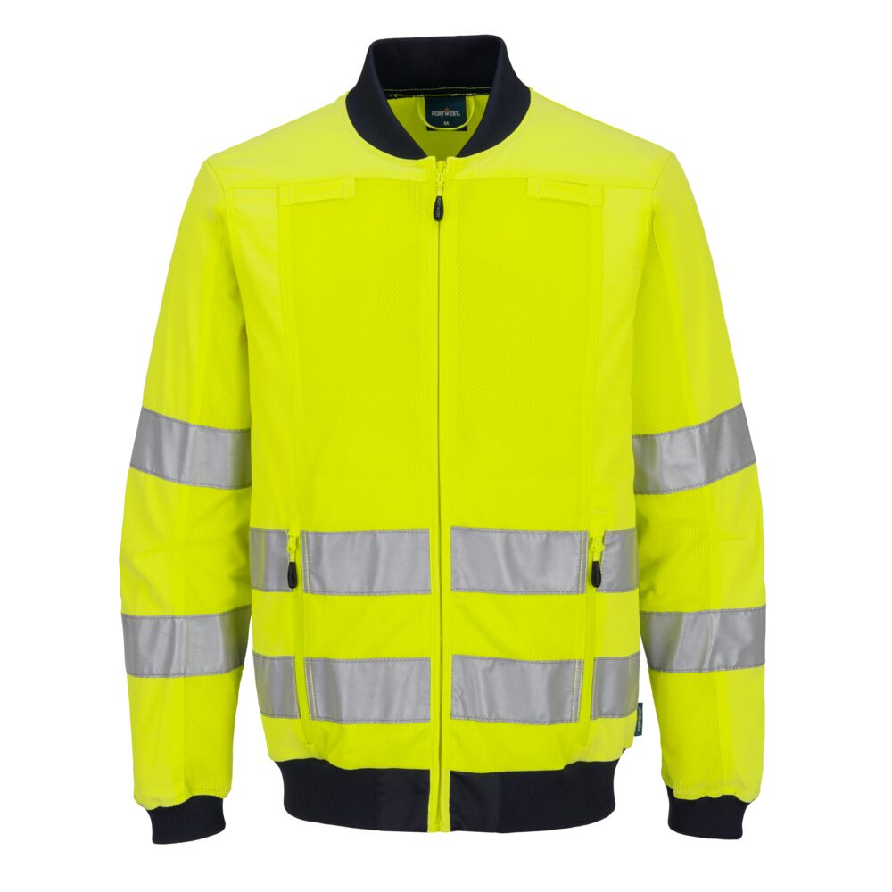 Hi-Vis Work Mesh Panel Jacket - Galben/Navy