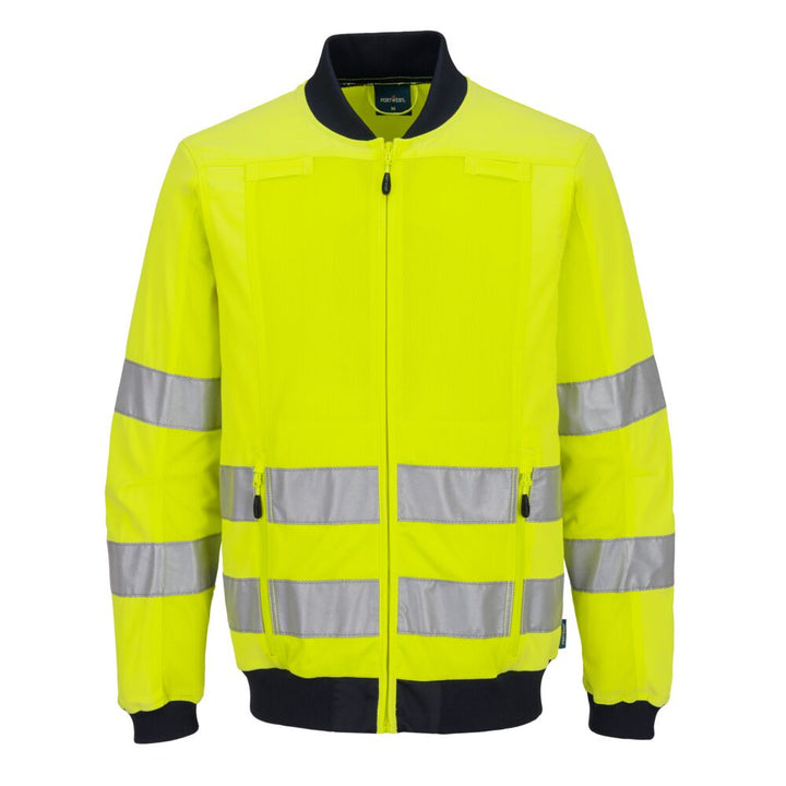 Hi-Vis Work Mesh Panel Jacket - Galben/Navy