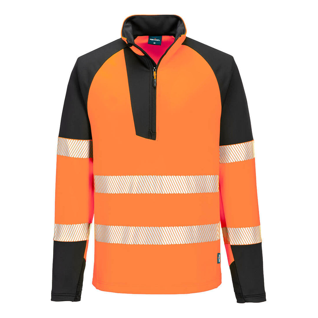 PW3 Hi-Vis 1/4 Zip Sweatshirt - Portocaliu/Negru