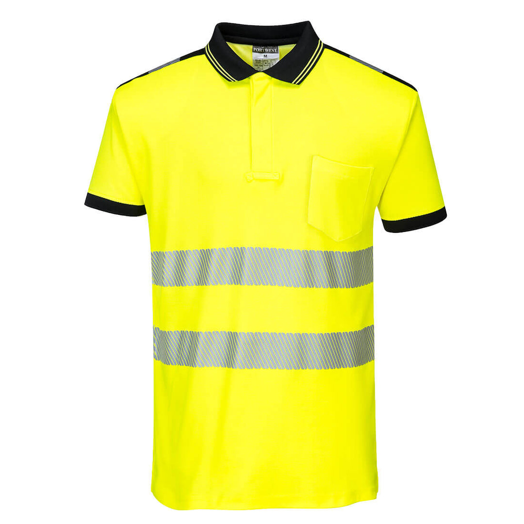 PW3 Tricou Polo Hi-Vis Vision - Galben/Negru