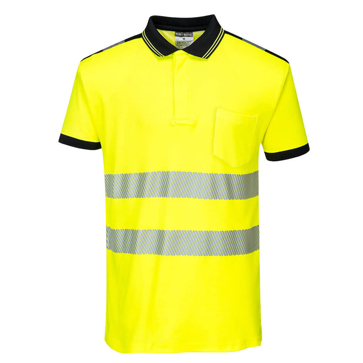 PW3 Tricou Polo Hi-Vis Vision - Galben/Negru