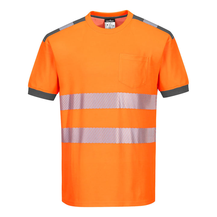 PW3 Tricou HiVis S/S - Portocaliu/gri