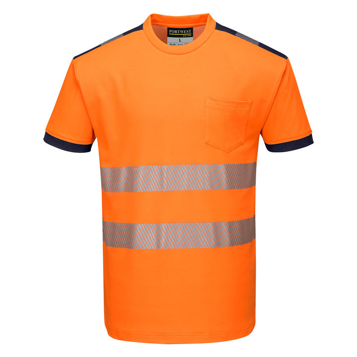 PW3 Tricou HiVis S/S - Portocaliu/Navy