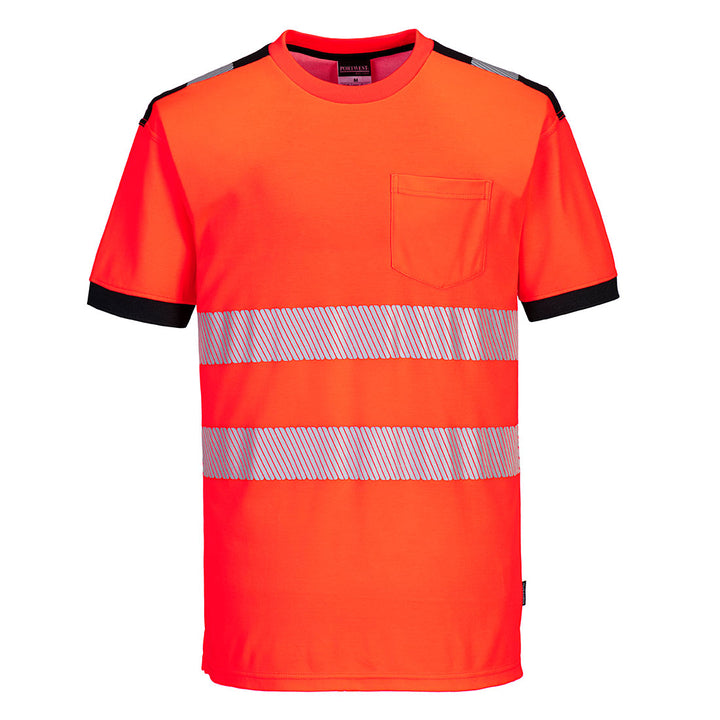 PW3 Tricou HiVis S/S - Rosu/Negru
