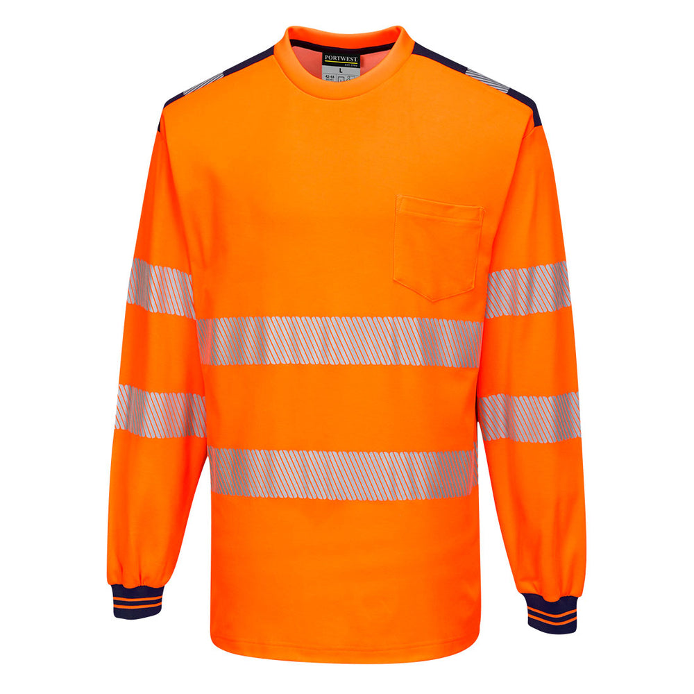 PW3 Hi-Vis Tricou L/S - Portocaliu/Navy