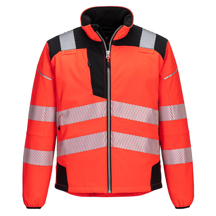 PW3 Jacheta Softshell Vision HiVis - Rosu/Negru